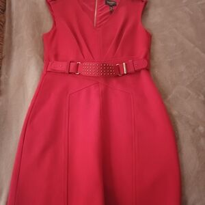 Laundry By Shelli Segal Red Belted Mini Dress